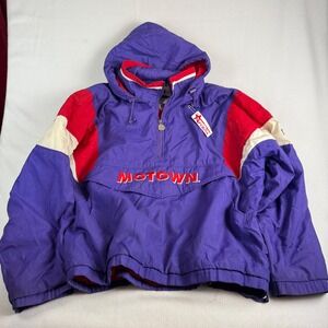 Motown Cafe New York Vintage 90s Colorblock Windbreaker Jacket Purple XXL